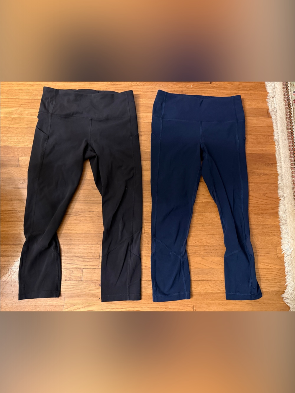 2 pairs of lululemon leggings- Black and Navy